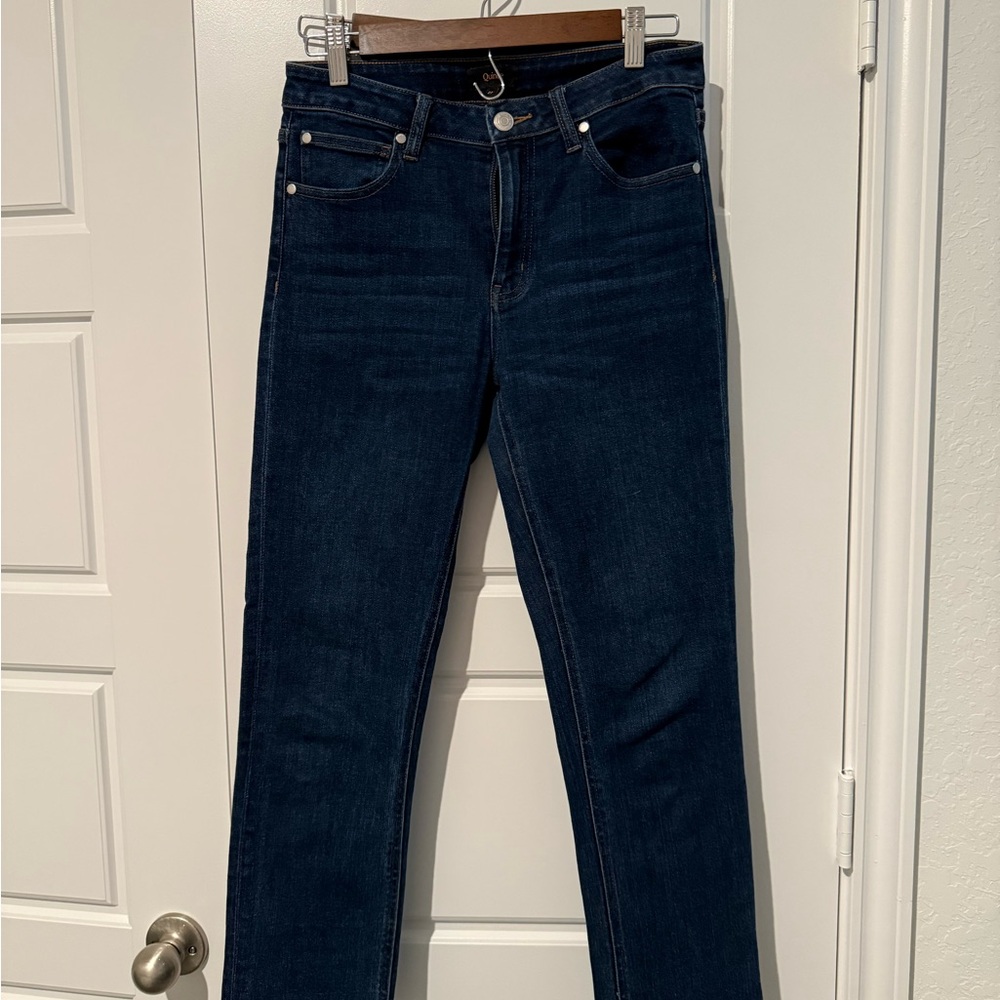 Quince Women's Bella Straight Leg Jeans in Dark Blue Denim